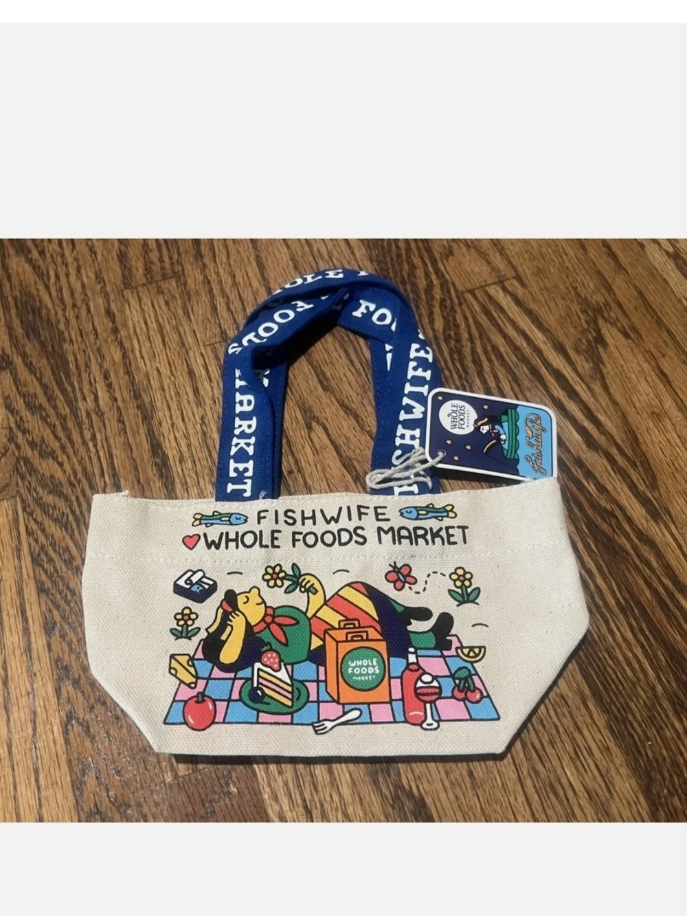 Kids Canvas Tote Bag - Blue Handles